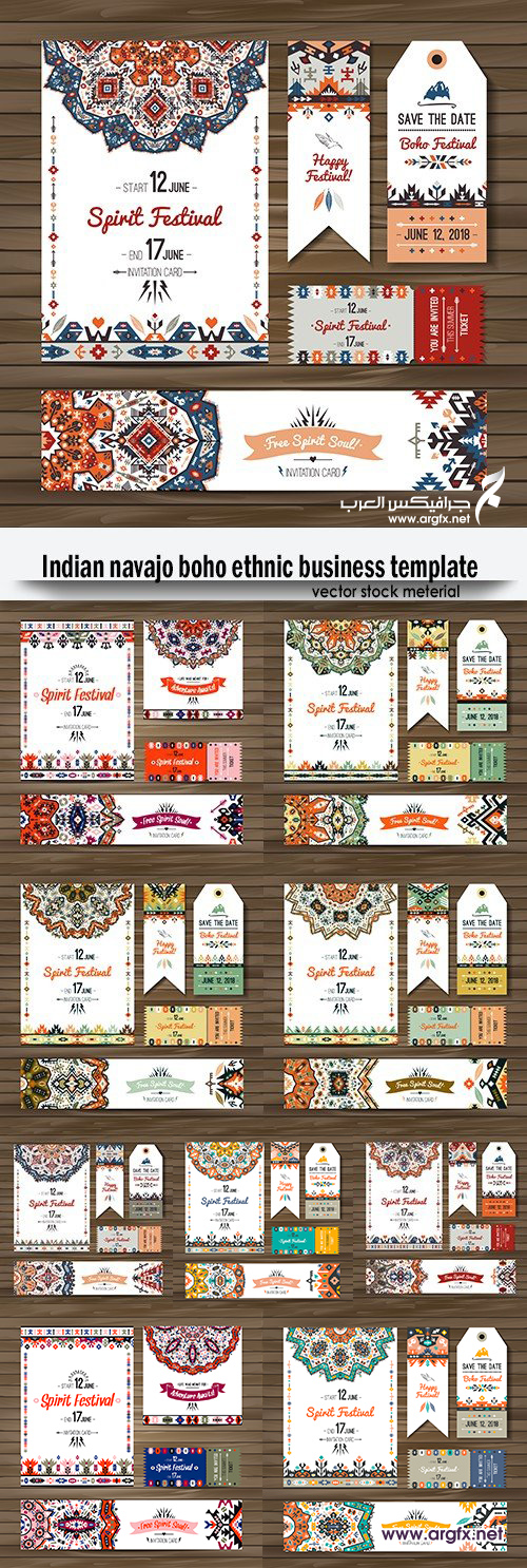Indian Navajo boho ethnic business template