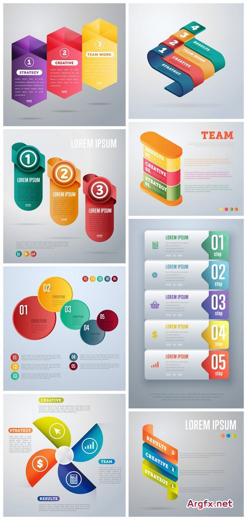 Abstract infographics elements 8X EPS