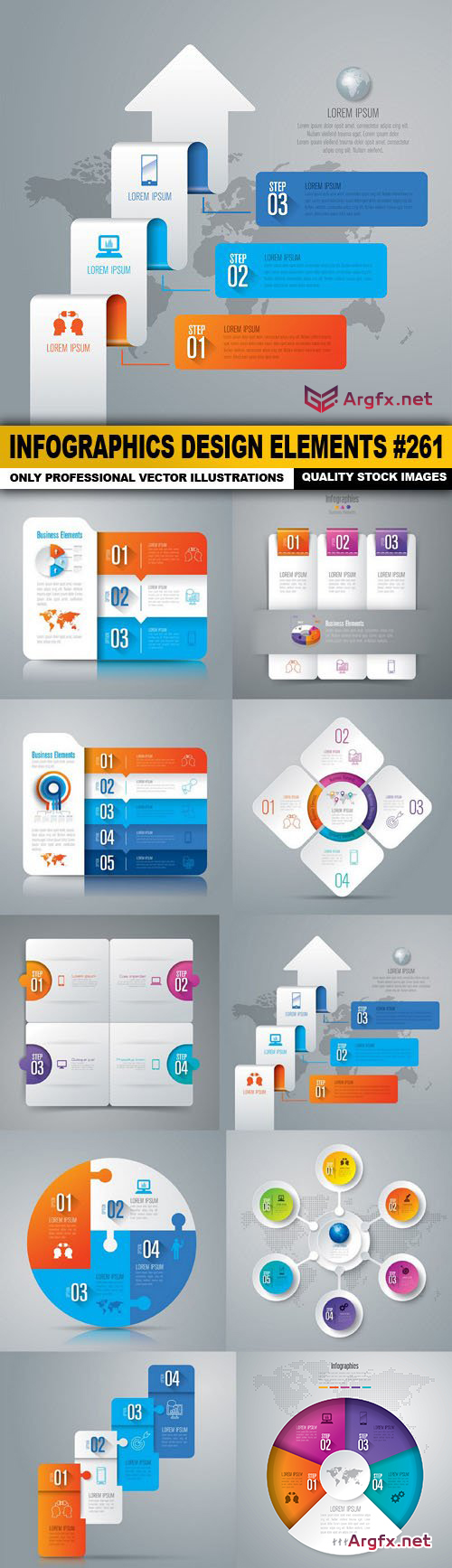  Infographics Design Elements #261 - 10 Vector
