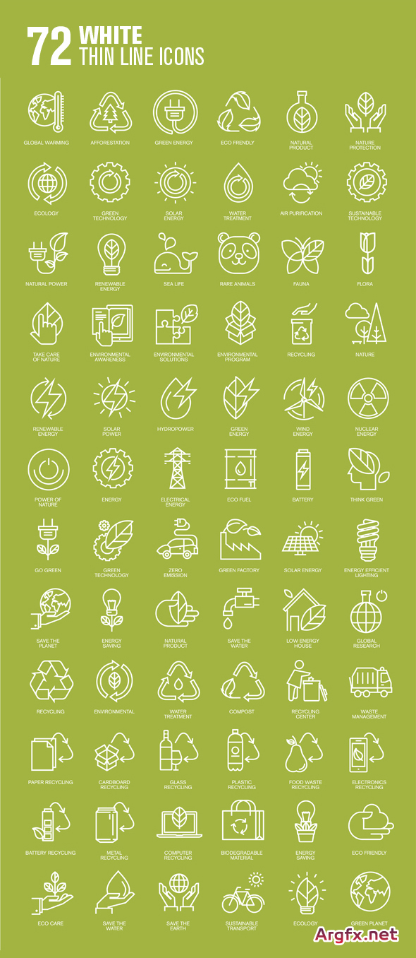 CM 329519 - Thin Line Icons for Green Technology