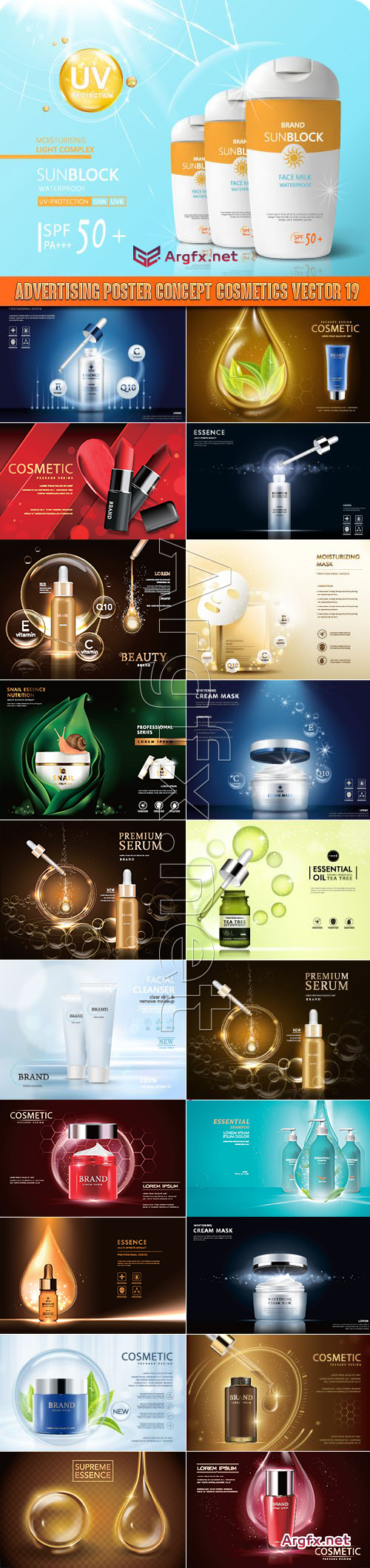 Advertising Poster Concept Cosmetics vector 19