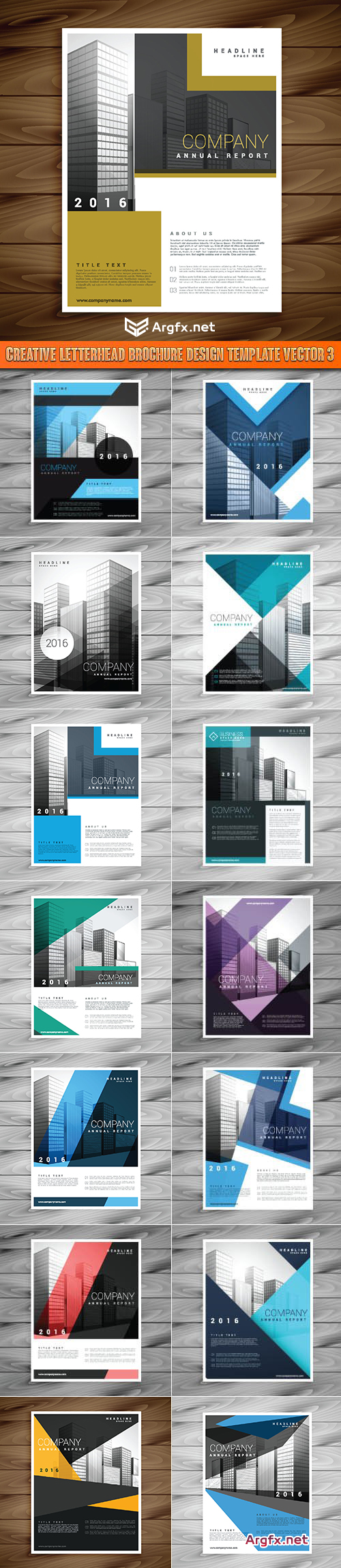 Creative letterhead brochure design template vector 3