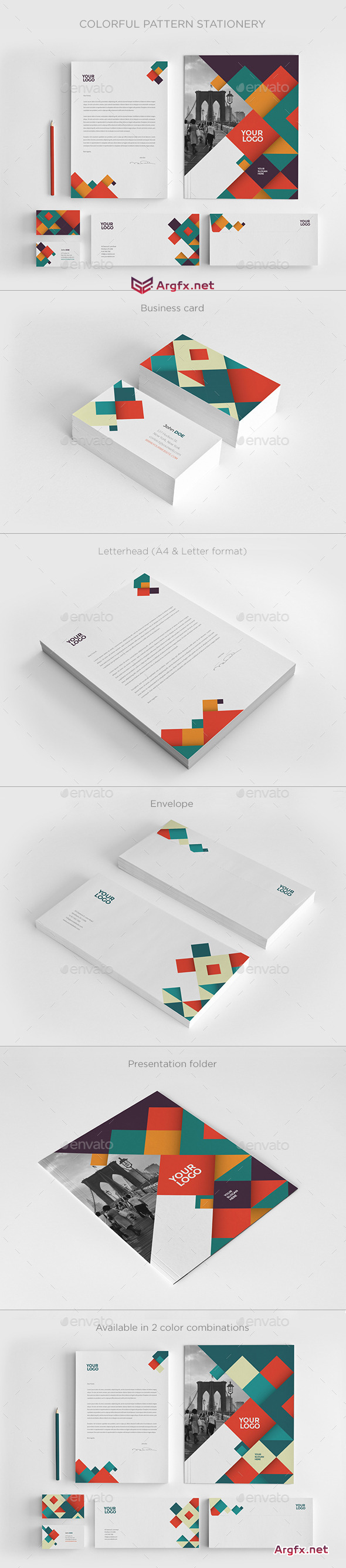  GraphicRiver - Colorful Pattern Stationery 11736367