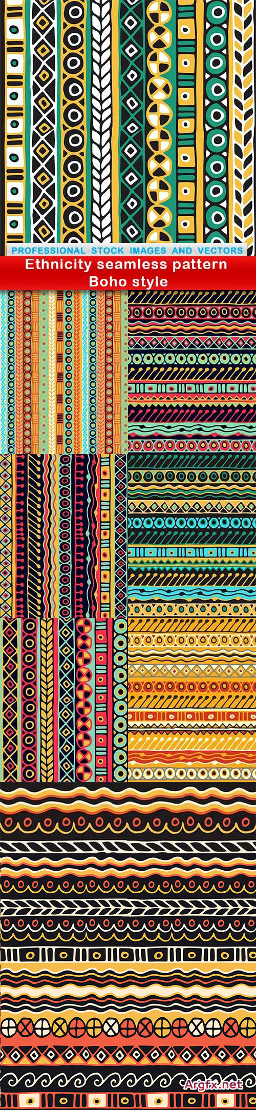  Ethnicity seamless pattern Boho style - 8 EPS