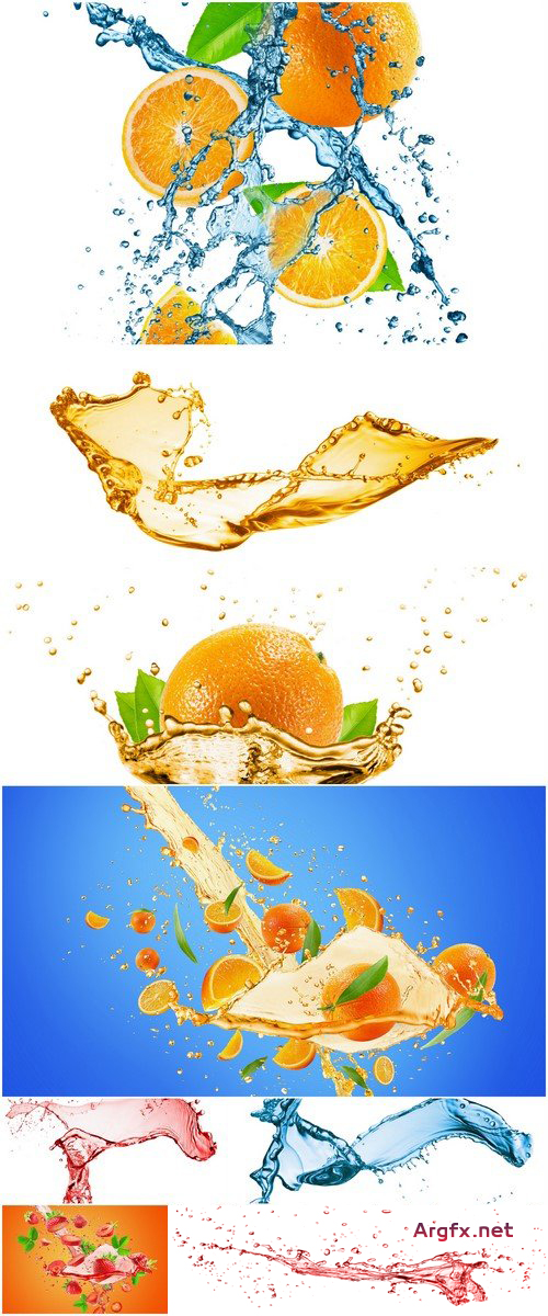  Orange juice splash 8X JPEG