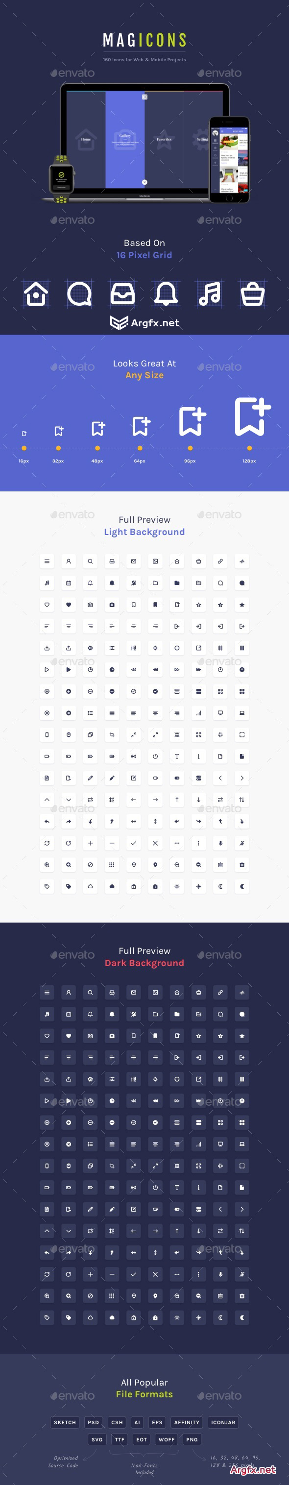 GraphicRiver - Magicons 160 Icons for Web and Mobile 19211647