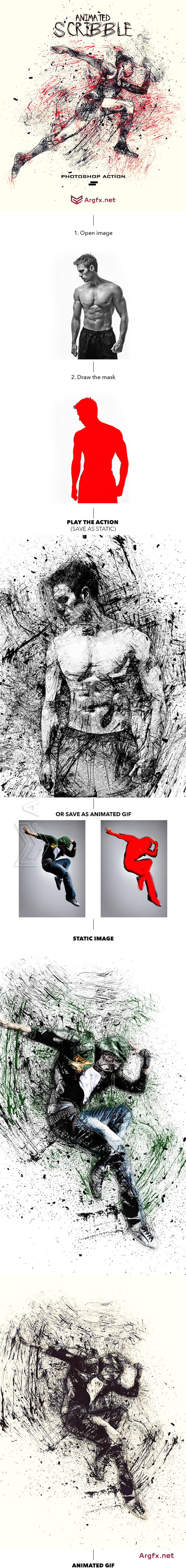 GR - Gif Animated Ink Scribbles Photoshop Action 19970128