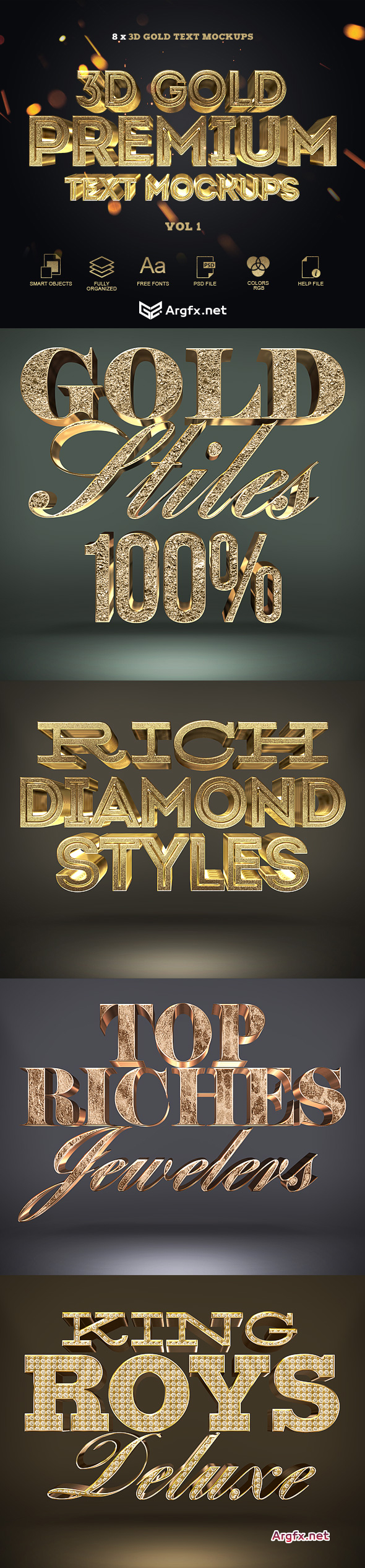 Graphicriver 3D Gold Text Styles 20000637
