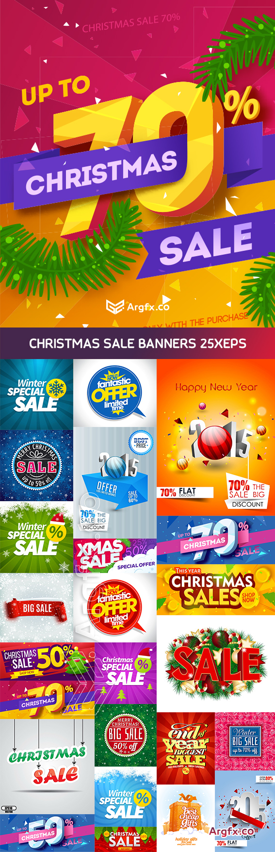  Christmas Sale Banners 25xEPS