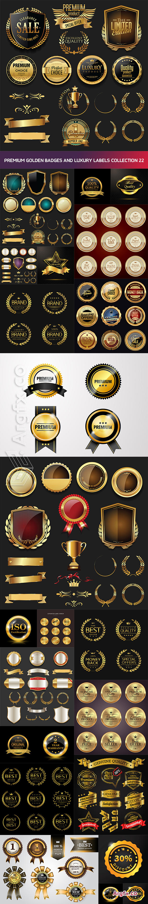  Premium golden badges and luxury labels collection 22